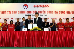 本田繼續成為越南國足隊贊助商。（圖源：互聯網）