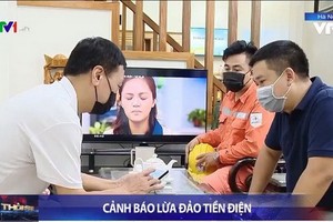 慎防冒充電力人員致電行騙。（圖源：VTV視頻截圖）