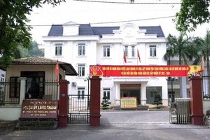 圖為廊政縣委辦公廳大門。（圖源：T.N）