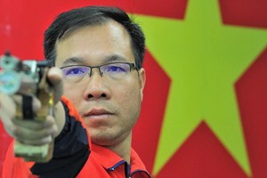 越南射擊運動員黃春榮。（圖源：互聯網）