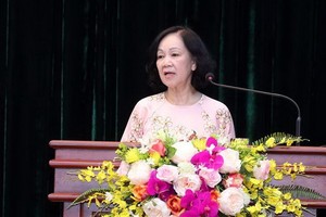 中央組織部部長張氏梅在會上發表指導意見。（圖源：越通社）