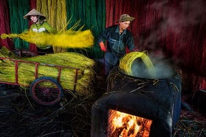 《曬莎草席》作品獲得2021年度攝影大賽獎項。