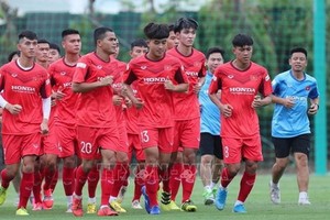 越南U22球員進行訓練。（圖源：越通社）