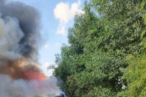 運送完成隔離者返鄉車輛途中失火