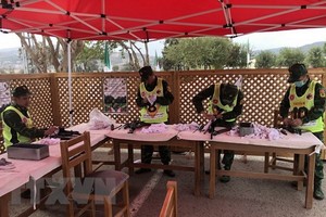 越南隊贏得了“忠誠朋友”項目團體射擊賽銀牌。（圖源：互聯網）