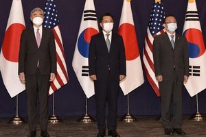 美、日、韓三國官員6月21日在首爾就朝鮮核問題進行三邊會談。 （圖源：U.S. Embassy Seoul推特）