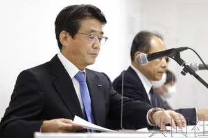 10月29日，ANA控股社長片野坂真哉舉行記者會。（圖源：共同社）