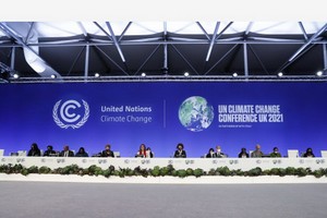 《聯合國氣候變化框架公約》第二十六次締約方大會開幕式。（圖源：新華社）