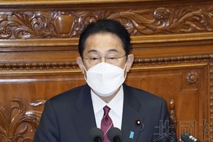 12月6日下午，日本首相岸田文雄在第207屆臨時國會上發表施政演說。 （圖：共同社）