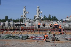 俄列寧格勒地區，“北溪-2”天然氣管道施工現場(資料圖)。