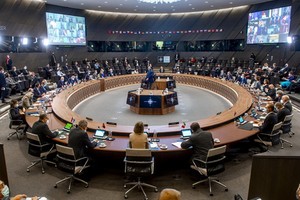 北約成員國外長特別會議。（圖：互聯網）