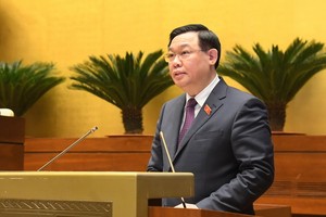 國會主席王廷惠在會上致閉幕詞時。（圖：Quochoi.vn）