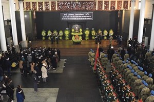 杜英中校烈士追悼儀式現場。（圖：人民軍隊報）