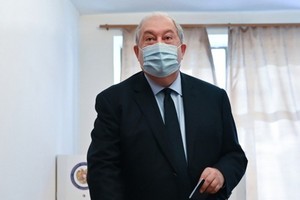 亞美尼亞總統薩爾基相。（圖：Sputnik）