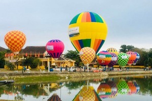 今年3月在會安市舉辦熱氣球盛會響應2022年國家旅遊年。（圖：明玉）