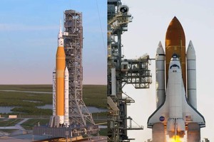 這枚98米高的火箭3日夜間離開位於佛羅里達州甘迺迪航太中心的總裝大樓，用了近9小時在4日早抵達6.4公里外的發射台。（圖：AP）