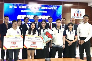 榮獲一等與三等獎團隊與學校領導和貴賓合影。