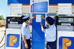 本市市場管理局按照工商部指導對若干加油站進行檢查。