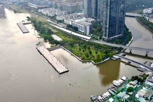 第一郡巴遜地鐵站區的西貢河岸道路。