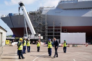 建造中的“格拉斯哥”號護衛艦。（圖：路透社）
