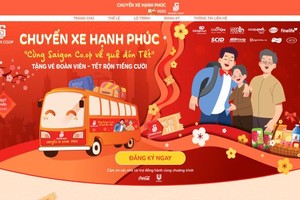 Saigon Co.op 開展的“幸福班車-與Saigon Co.op回鄉過年”計劃。（網站截圖）