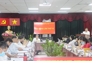 市勞動與榮軍社會廳長黎文汀在會上致詞。（圖：市黨部新聞網）