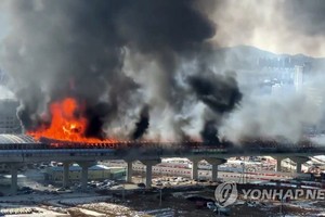 韓國高速公路突發大火