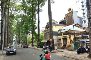 目前，在孀月映街上仍看到旧屋顶。