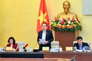 国会常务副主席陈清敏在会议上发言。（图：国会）