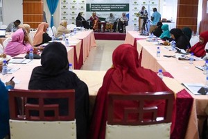 索马里议会人民院的女性候选人在索马里参加政治参与论坛。（图：联合国）