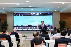 政府副总理黎明概与VSIP领导举行会面时发言。（图：翠霞）