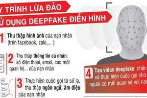 Deepfake诈骗流程： 1. 收集受害者的图像(通过Facebook、Zalo等)。 2. 收集受害人的个人资讯、电话号码、电子信箱、关系等。 3. 用陌生电话号码给受害者打电话以收集其语言和语气。 4. 制作Deepfake 视频；给与受害人有 关系者发短信、拨打 通话。