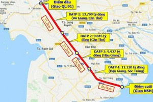 朱笃-芹苴-滀臻高速公路线路图。（图：交通报）