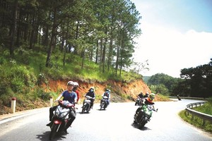 摩托车旅游正受到年轻游客的欢迎。