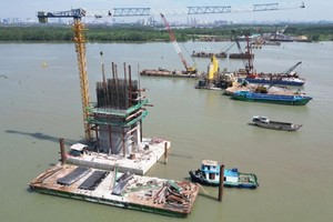 环市三路最先动工的横跨同奈河仁泽桥项目。（图：VTC News）