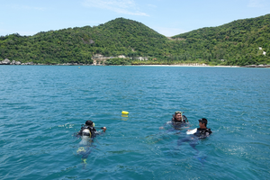 潜水队的“海岛卫兵”为保障工作安全而互相提供支援。