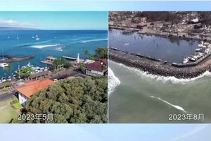 夏威夷毛伊岛大火肆虐后航拍前后对比