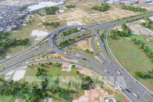 图为环市三路途径隆安省路段竣工后的交通枢纽透视图。（图：越通社）