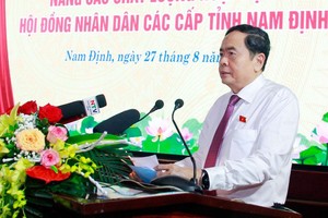 国会常务副主席陈清敏在会议上发表讲话。（图：庆维）