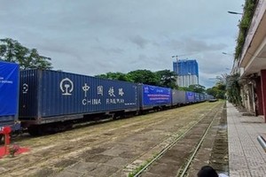 从神浪火车站出发的国际货运列车将有助提高平阳省的进出口货物运输效率。