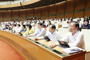 国会代表按钮表决通过《房地产经营法》(修订)。（图：市党部新闻网）