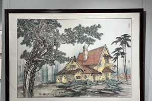 人民艺人张路书画家的《山城探幽》。