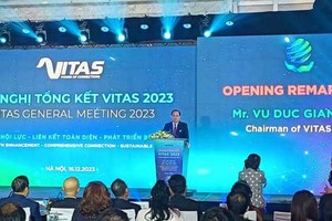 Vitas主席武德江在会议开幕式上致词。