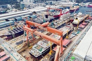 HD现代重工业蔚山造船厂一隅。（HD现代重工业供图）