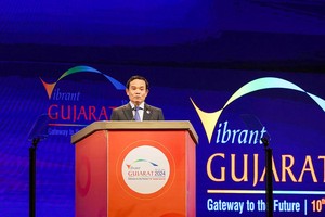 越南政府副总理陈留光出席第十届古吉拉突邦峰会，并发表重要讲话。（图：越通社）