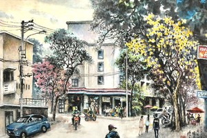 陆金书画作品欣赏——《春色》