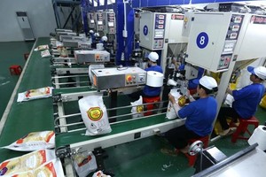 出口大米包装线。（图：越通社）