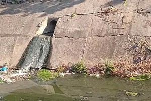 守德市平炤坊的民户生活废水直接排出三牛涌。（图：明海）