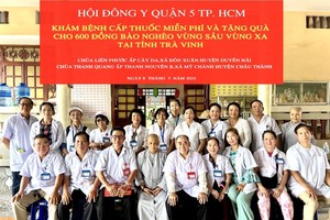 清光寺和莲福寺住持接待第五郡东医会义诊团时合照。