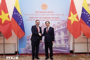 外交部长裴青山（右）与委内瑞拉外长伊万‧希利‧平托。（图：越通社）